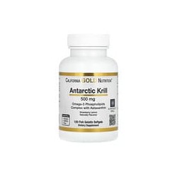California Gold Nutrition, Aceite de kril antártico, Complejo de fosfolípidos de omega-3 con astaxantina, Sabor natural a fresa 