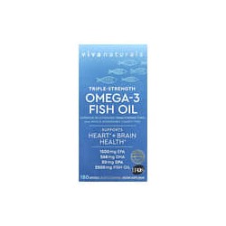Viva Naturals, Aceite de pescado con omega-3, Triple concentración, 2500 mg, 180 cápsulas blandas (1250 mg por cápsula blanda)