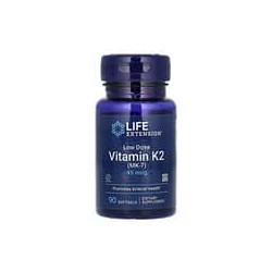 Life Extension, VitaminaK2 (MK-7) en dosis baja, 45mcg, 90cápsulas blandas