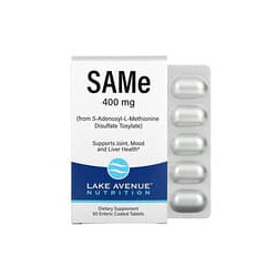 Lake Avenue Nutrition, SAMe (tosilato de disulfato de S-adenosil-L-metionina), 400mg, 60comprimidos
