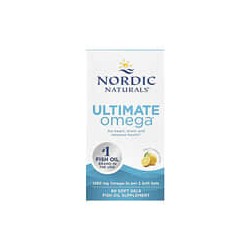 Nordic Naturals, UltimateOmega, Suplemento de aceite de pescado con omega-3, Limón, 1280mg, 60cápsulas blandas (640mg por cápsul