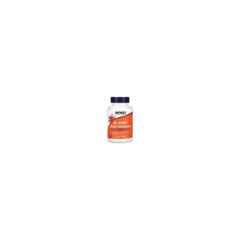 NOW Foods, Suplemento inmunitario de vitaminaC-1000 y zinc, 1000mg de vitaminaC y 15mg de zinc, 90cápsulas vegetales