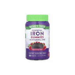Nature's Truth, Hierro esencial y vitaminas B, Gomitas de zinc, Uva natural, 60 gomitas