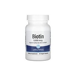 Lake Avenue Nutrition, Biotina, 5000mcg, 30cápsulas vegetales