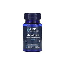 Life Extension, Melatonina de liberación prolongada en 6horas, 3mg, 60comprimidos vegetales