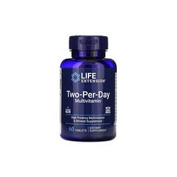 Life Extension, Dos comprimidos por día, Suplemento multivitamínico, V2, 60comprimidos
