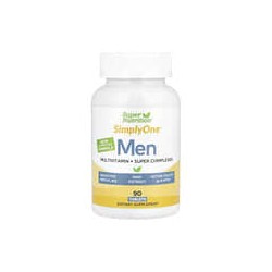 Super Nutrition, SimplyOne, Suplemento multivitamínico más supercomplejos para hombres, 90comprimidos