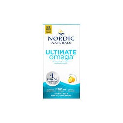 Nordic Naturals, UltimateOmega, Suplemento de aceite de pescado con omega-3, Limón, 1280mg, 120cápsulas blandas (640mg por cápsu