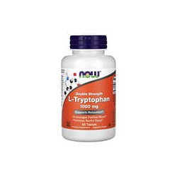 NOW Foods, L-triptófano, Doble concentración, 1000mg, 60comprimidos