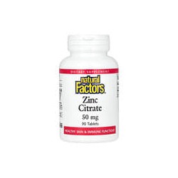 Natural Factors, Citrato de zinc, 50mg, 90comprimidos