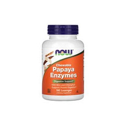 NOW Foods, Enzimas de papaya masticables, 180 pastillas