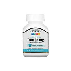 21st Century, Hierro de alta potencia, 27mg, 110comprimidos fáciles de ingerir