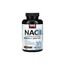 Force Factor, Ingredientes esenciales, NAC, N-acetil-L-cisteína, 600mg, 200cápsulas vegetales