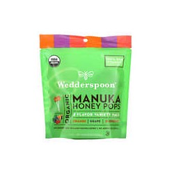 Wedderspoon, Paletas de miel de manuka orgánica, Paquete variado de 3 sabores, 24 unidades, 118 g (4,15 oz)