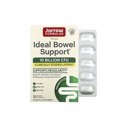 Jarrow Formulas, IdealBowelSupport, Suplemento vegano de refuerzo intestinal ideal, 10.000millones de UFC, 30cápsulas vegetales