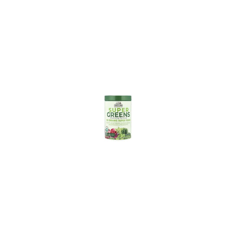 Country Farms, Super Greens, Fórmula alcalinizante, Sin sabor`` 300 g (10,6 oz)