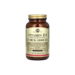 Solgar, VitaminaD3 (colecalciferol), 25mcg (1000UI), 250cápsulas blandas