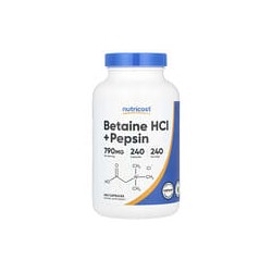 Nutricost, Betaine HCl + Pepsin, 240 Capsules