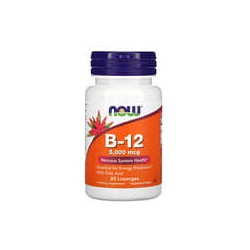 NOW Foods, B-12, 5000 mcg, 60 pastillas