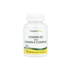 NaturesPlus, Complejo de vitaminaD3 y vitaminaK, 90comprimidos