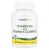 NaturesPlus, Complejo de vitaminaD3 y vitaminaK, 90comprimidos
