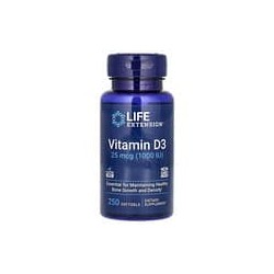 Life Extension, Vitamina D3, 25 mcg (1000 UI), 250 cápsulas blandas