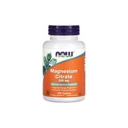 NOW Foods, Citrato de magnesio, 200 mg, 100 comprimidos