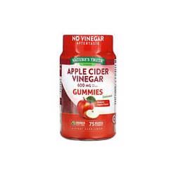 Nature's Truth, Vinagre de sidra de manzana, Manzana natural, 600mg, 75gomitas veganas (200mg por gomita)