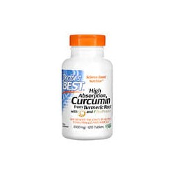 Doctor's Best, Curcumina de alta absorción, 1000mg, 120comprimidos