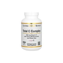 California Gold Nutrition, Complejo de vitaminaC total, 500mg, 240cápsulas vegetales