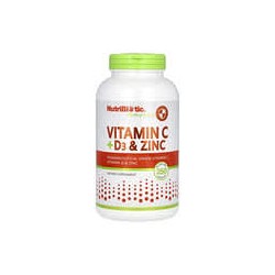 NutriBiotic, Inmunidad, Vitamina C + D3 y zinc, 250 cápsulas