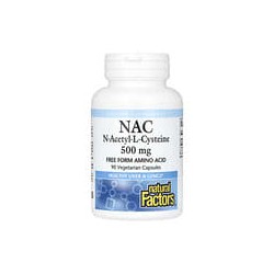 Natural Factors, NAC, N-acetil-L-cisteína, 500mg, 90cápsulas vegetales