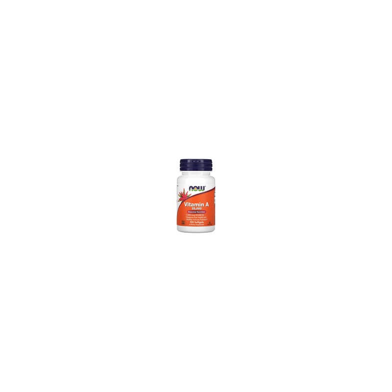 NOW Foods, Vitamina A, 7500 mcg (25.000 UI), 100 cápsulas blandas