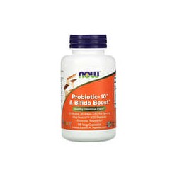 NOW Foods, Probiotic-10 y BifidoBoost, Suplemento probiótico y prebiótico, 25.000millones de UFC, 90cápsulas vegetales (8333mill