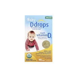 Ddrops, Bebés, Vitamina D3 líquida orgánica, Bebés, 400 UI, 90 gotas, 2,5 ml (0,08 oz. líq.)