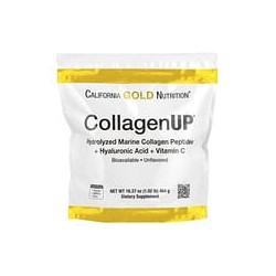 California Gold Nutrition, CollagenUP®, Péptidos de colágeno marino hidrolizado con ácido hialurónico y vitaminaC, Sin sabor, 46