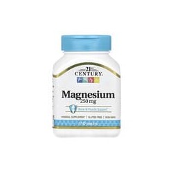 21st Century, Magnesio, 250mg, 110comprimidos
