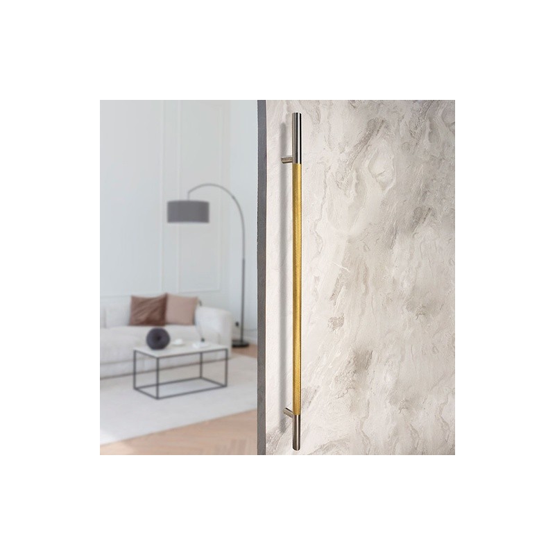 MANILLÓN TIPO H MOLETEADO - SATÍN/LATÓN SATINADO - LONGITUD 50" - MODULAR - ACERO INOXIDABLE 304 - MOD. L22 (SET)