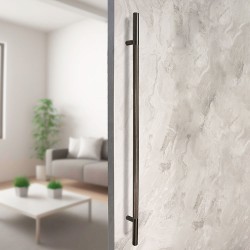 MANILLÓN TIPO H MOLETEADO - GRIS PLOMO - LONGITUD 50" - MODULAR - ACERO INOXIDABLE 304 - MOD. L22 (SET)