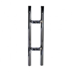 MANILLÓN TIPO H DESFASADO - PULIDO - 24" - ACERO INOXIDABLE 304 - MOD. L24 (SET)