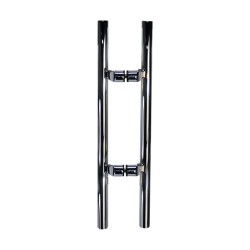 MANILLÓN TIPO H DESFASADO - PULIDO - 24" - ACERO INOXIDABLE 304 - MOD. L24 (SET)