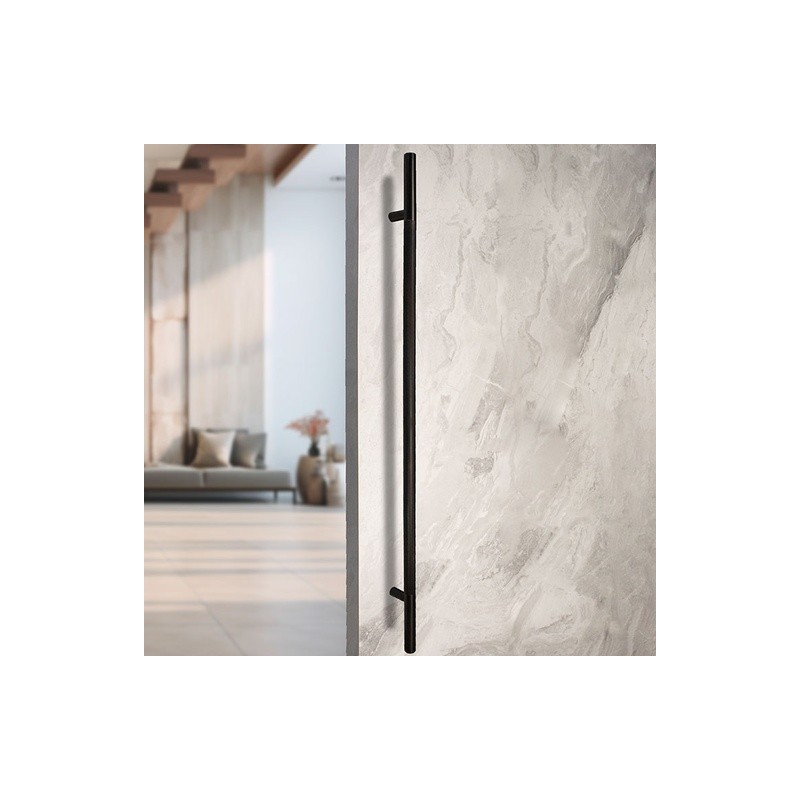 MANILLÓN TIPO H MOLETEADO - NEGRO - LONGITUD 50" - MODULAR - ACERO INOXIDABLE 304 - MOD. L22 (SET)