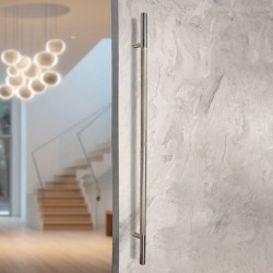 MANILLÓN TIPO H MOLETEADO - SATÍN - LONGITUD 50" - MODULAR - ACERO INOXIDABLE 304 - MOD. L22 (SET)