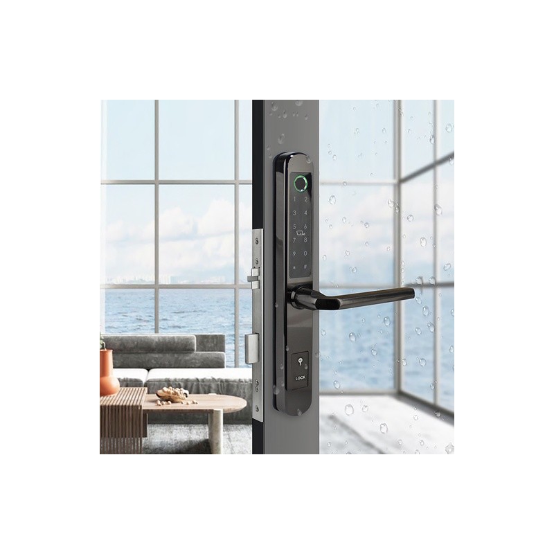 CERRADURA DE HUELLA DIGITAL Y BLUETOOTH PARA PERFIL ANGOSTO MOD. JK001