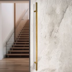 MANILLÓN TIPO H MOLETEADO - LATÓN SATINADO - LONGITUD 50" - MODULAR - ACERO INOXIDABLE 304 - MOD. L22 (SET)