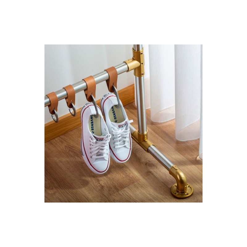 PERCHA - ACERO INOXIDABLE Y PIEL MOD. JK14041