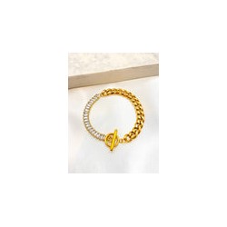 Pulsera Combinada Broche T Acero