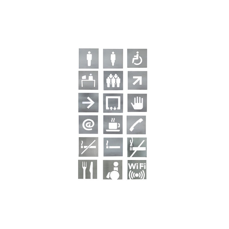 SEÑALÉTICA (Altura 4") - ACERO INOXIDABLE - MOD. PT-95201