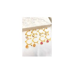 Arracada Media Cristal Acero