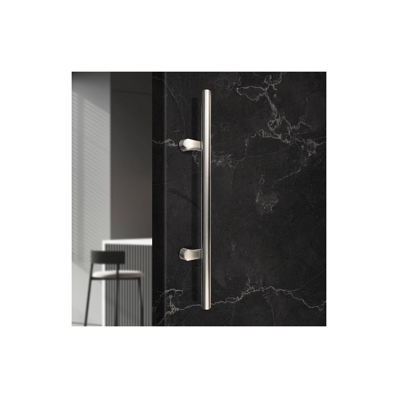 MANILLÓN TIPO H DESFASADO - SATÍN - 24" - ACERO INOXIDABLE 304 - MOD. L24 (SET)